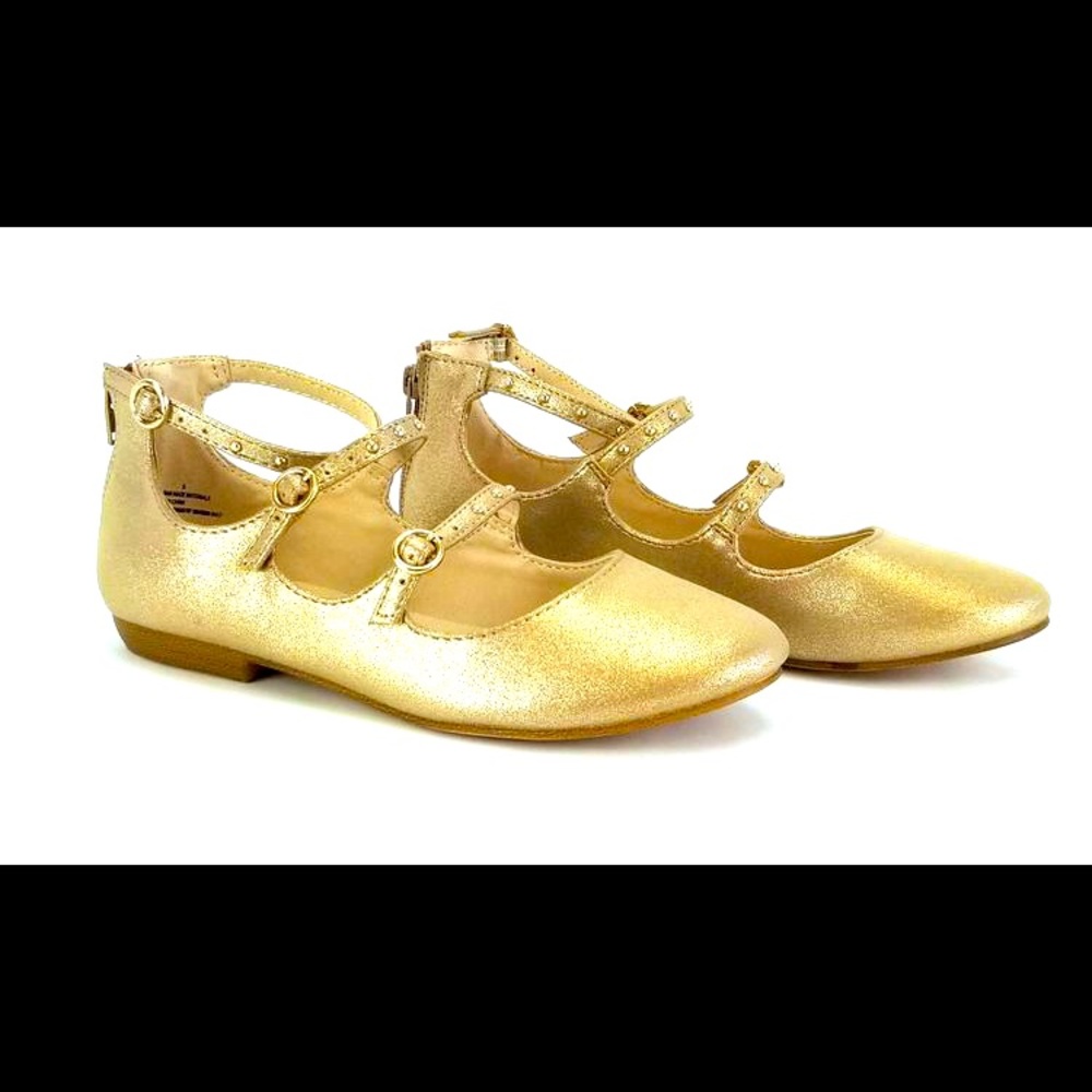 Stevies Janie Gold Ballet Flats